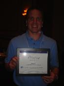 Cameron Fay with award