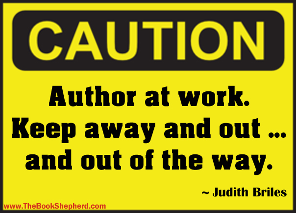 caution author at work