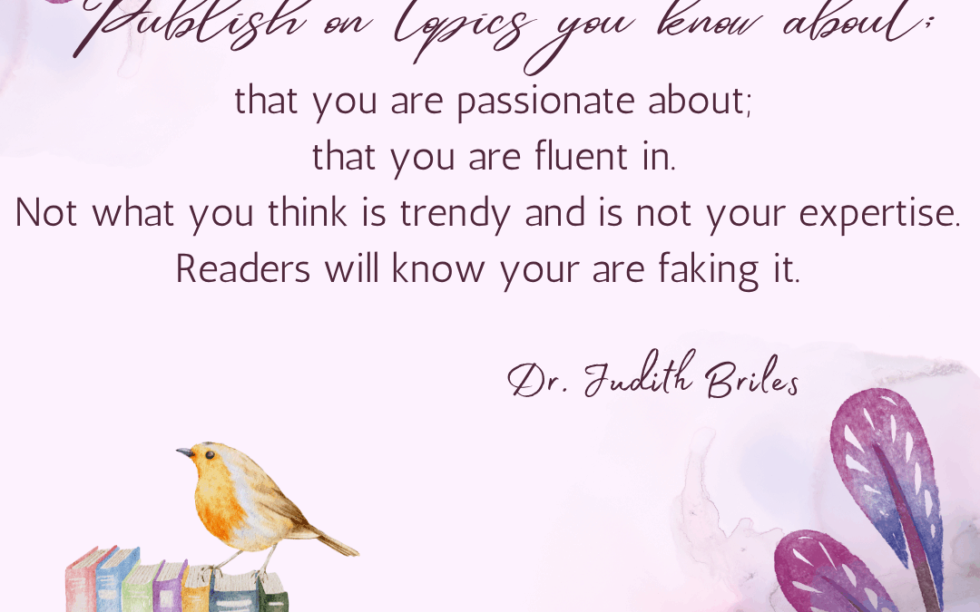 You are an author … do you call yourself an expert?